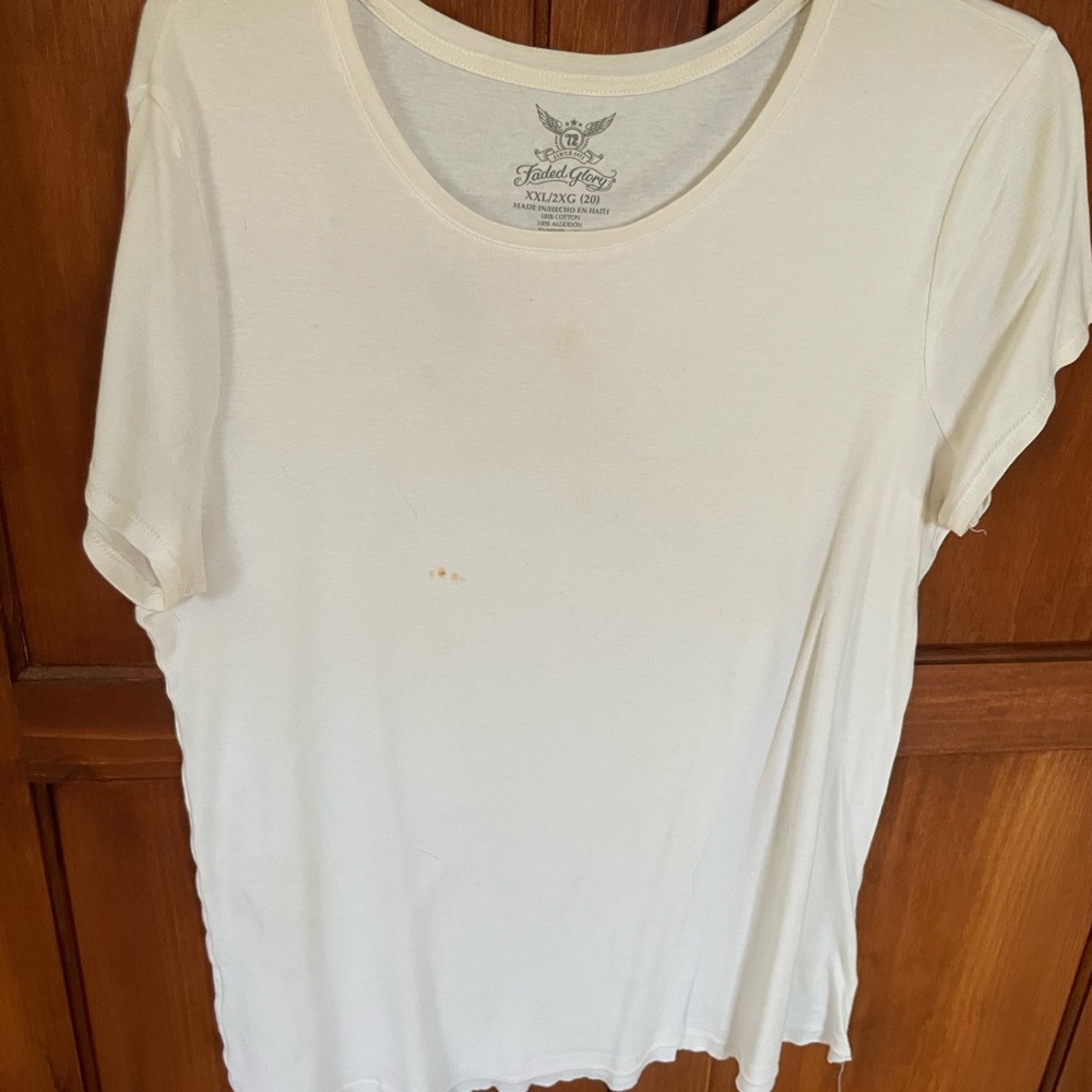 Faded Glory White Relaxed Short Sleeve Tee